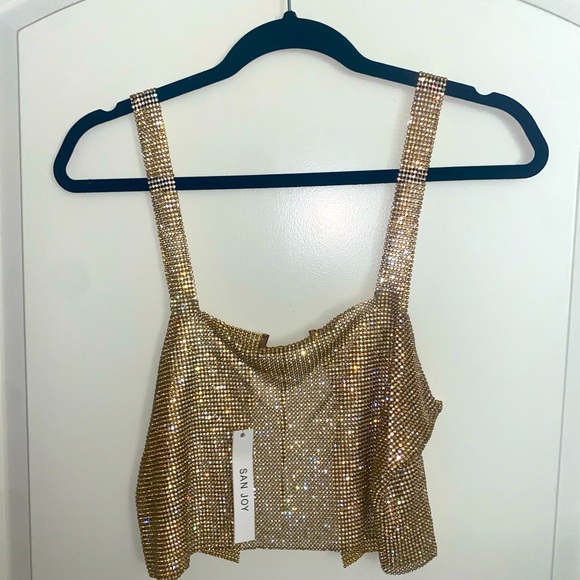 Gold bling crop top - Picture 1 of 5